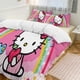 thumbnail image 3 of Comforter Set Queen Size Rainbow Hello Kitty Set with 2 Pillowcases for All SeasonsBedding Set 3pcs for Kids Boys Girls Bedroom Decor Bed Sheets, 3 of 5
