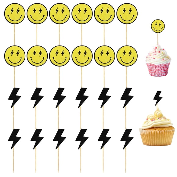 Fiesta de primer cumpleaños de Cupcake Toppers Ryetvok One Happy Dude