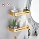 thumbnail image 2 of Estantes de baño sin perforaciones, cesta de almacenamiento de metal dorado champán para ducha, organizador de champú y gel de ducha montado en la pared (2 piezas), 2 of 5