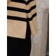 thumbnail image 5 of Tops de suéter de maternidad para mujeres, camisetas de manga larga con abertura lateral, rayas, tejido acanalado, cuello simulado, suéter de embarazo XL marrón, 5 of 6