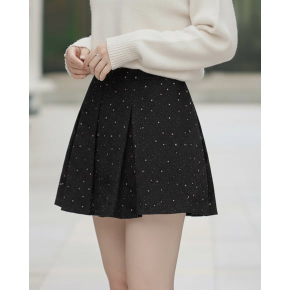 Falda Short Mujer Detalle Tachas Confección Nacional