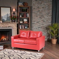 Muebles Altiro - Sofá Asiria 2 Cuerpos - Cuero Sintetico Pu Rojo