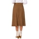 thumbnail image 3 of Falda de Pana Línea A para Mujer INSPIRE CHIC Otoño Invierno Cintura Alta Falda Midi Abotonada con Bolsillos Conjunto de Oficina L Marrón, 3 of 6