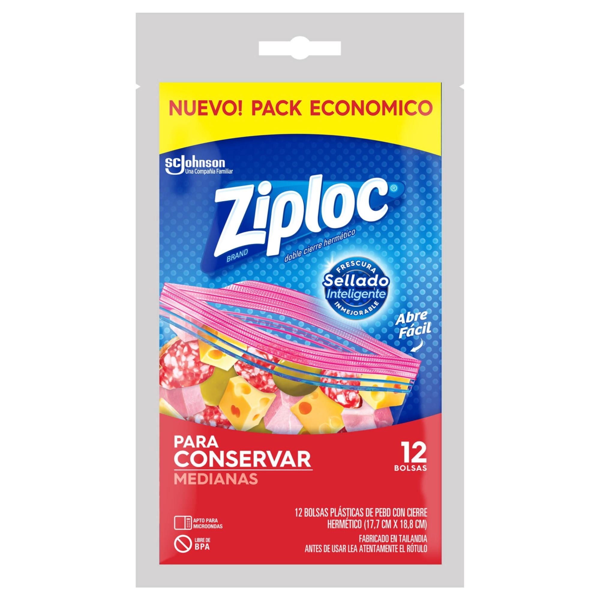 Bolsas Hermeticas Doble Cierre Para Conservar 17,7x18,8 cm Medianas, 12 Un