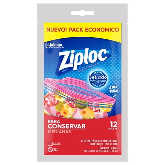 Bolsas Herméticas Doble Cierre Para Conservar 17,7x18,8 cm Medianas, 12 Un