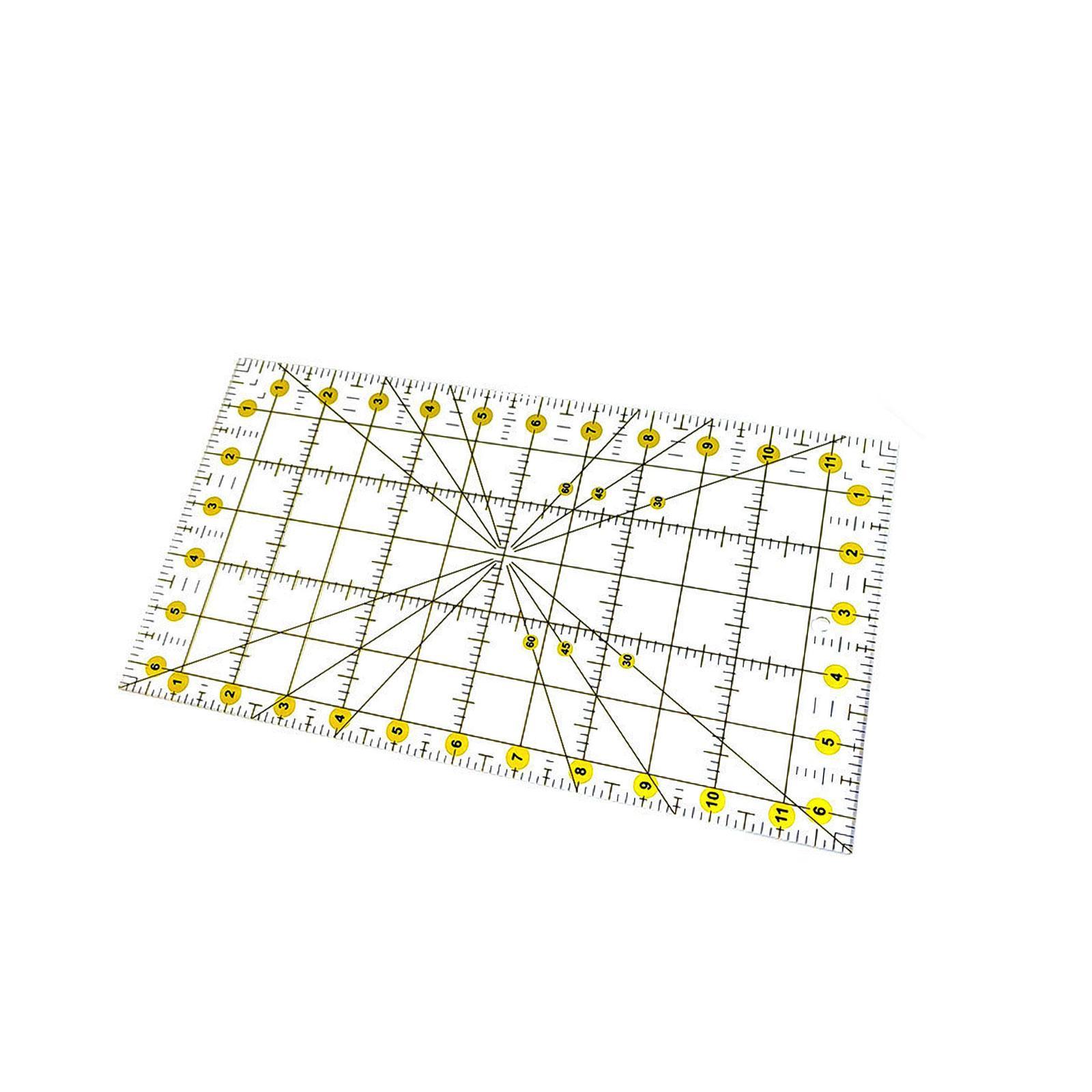 Bothyi - Regla De Acolchado Acrílica Rectangular, Plantilla De Corte De Tela Para Impresión A Medida, 6,5 X 12 Pulgadas