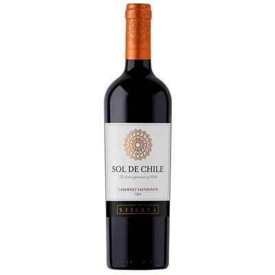 Vino Tinto Cabernet Sauvignon Reserva Botella 750 Ml Sol De Chile