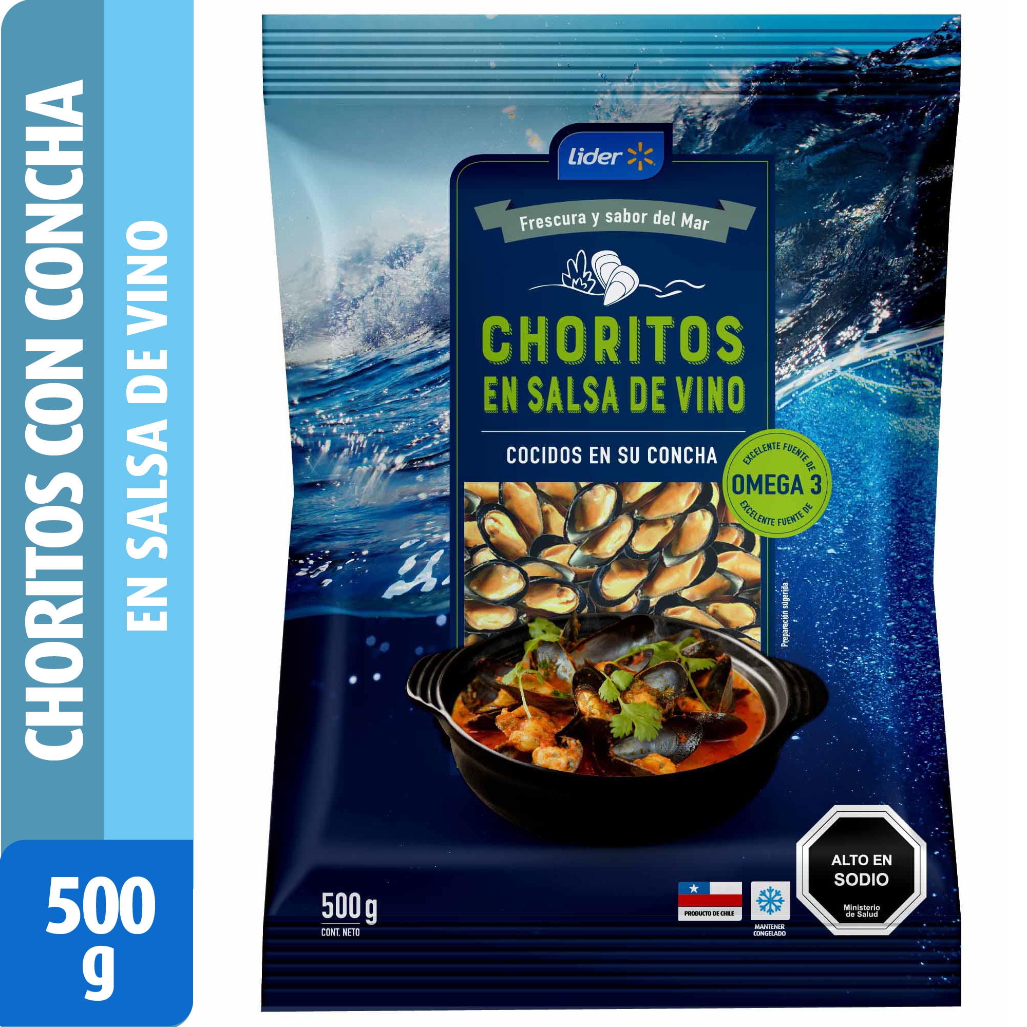 Choritos Con Concha En Salsa De Vino 500 g Lider