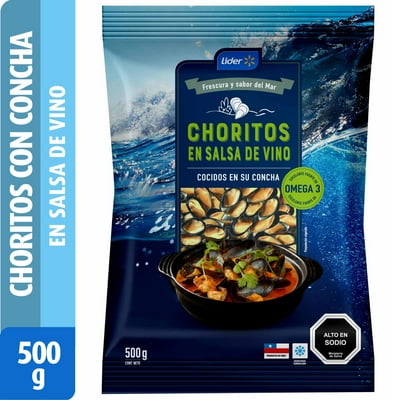 Choritos Con Concha En Salsa De Vino 500 G Lider