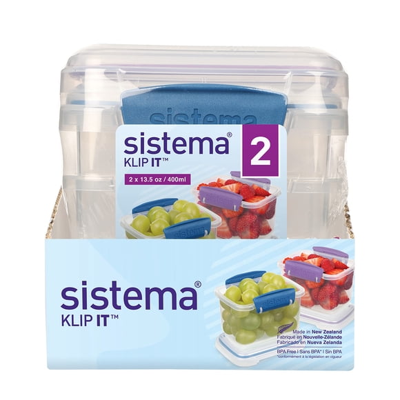 Sistema Klip It Contenedores de Alimentos 400 ml Pack de 2 colores surtidos
