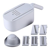 Magideal - Cortadora De Verduras Multifunción Cuchillas, Trituradora De Verduras Contenedor De Almacenamiento De Drenaje Cuchilla De Material Acero Inoxidable Gris