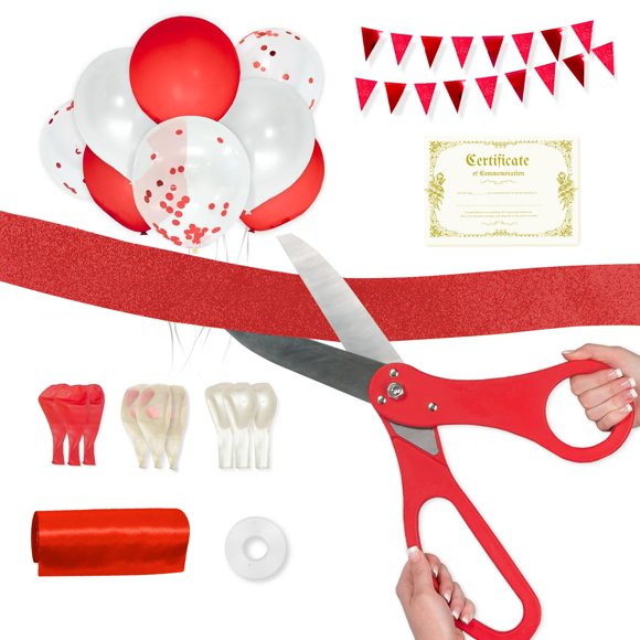 Tijeras Crutello 51 cm Kit de Corte de Cinta Roja para Ceremonia