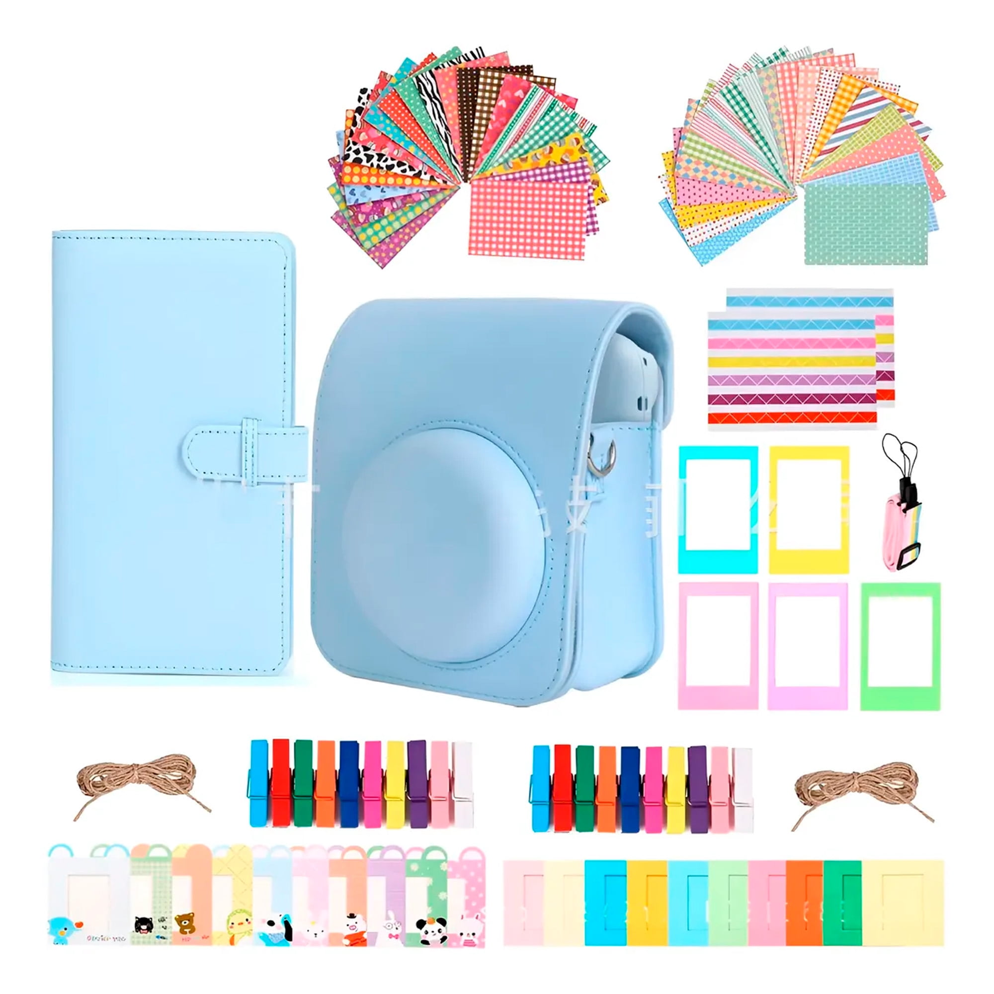 Mgm Importaciones - Estuche Camara Apto Para Instax Mini 12 + Accesorios Azúl