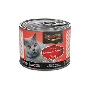 Lata Leonardo Gato Adulto Apetitoso Ternera 200 Grs. X6 Un.