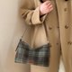 thumbnail image 4 of Bolso bandolera Harris Tweed mujer vintage cuadros hombro otoño invierno cuero bolsa trabajo viaje, 4 of 6