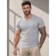 thumbnail image 1 of Poleras Cuello V 100% Algodon Basicas Manga Corta Estampar Gris M Lisa, 1 of 3