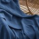 thumbnail image 4 of Manta de cama, 100% algodón, tejido gofrado, tamaño king, azul marino, 4 of 8