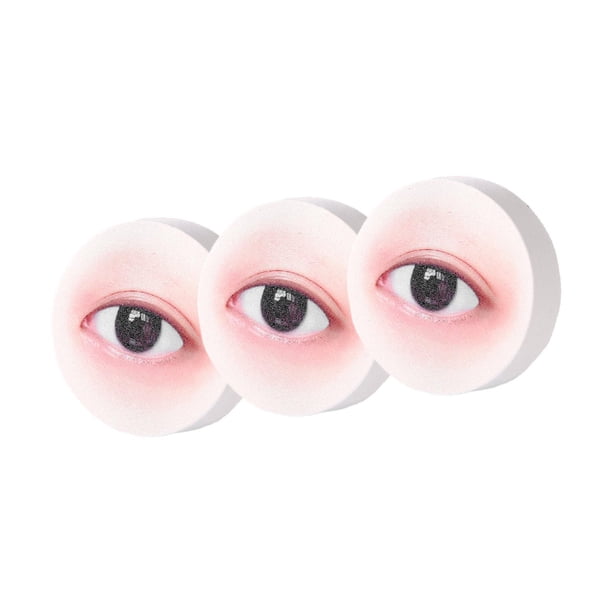 3 Esponjas Para Pestañas Para Practicar, Con Forma De Ojo, Para Principiantes, Para Salón De Entrenamiento, Color Marrón Y Negro.