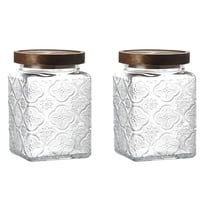 Oem - Set 2 Frasco De Vidrio Tarro Cocina Caramelero Bombonero Cu