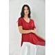 thumbnail image 3 of Polera Mujer Rojo Manga Corta Corte Asimétrico Talla L, 3 of 3