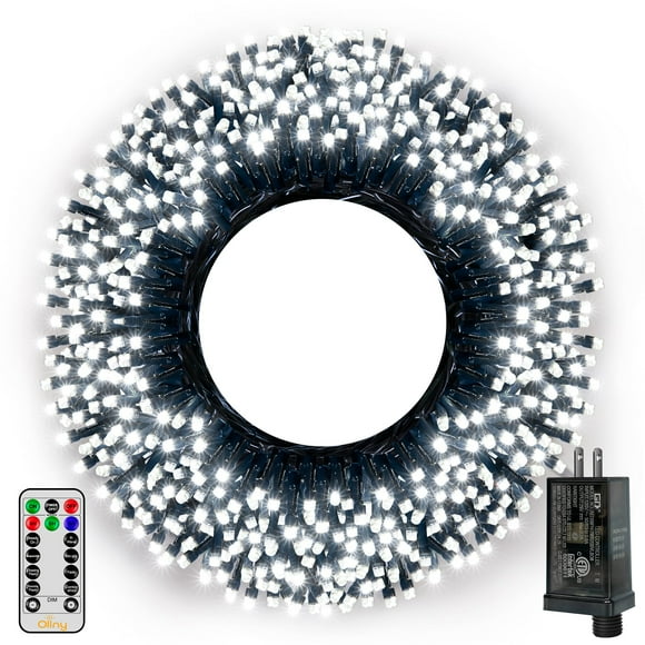Luces navideñas Ollny 500 LED de 50 m con temporizador remoto de 8 modos IP44