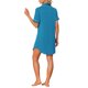 thumbnail image 3 of INSPIRE CHIC Camisón de Manga Corta para Mujer Regreso a Clases Camisa de Dormir con Botones y Cuello con Muesca Vestido de Estar en Casa de Mezcla de Algodón Suave M Azul Brillante, 3 of 6