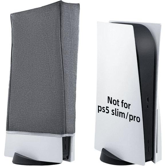 Funda protectora contra el polvo para PS5, funda protectora impermeable antiarañazos con corte de precisión para la consola PlayStation 5 Digital Edition y Ultra HD Edition-Gris