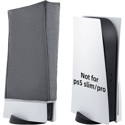 Genérico - Funda Protectora Contra El Polvo Para Ps5, Funda Protectora Impermeable Antiarañazos Con Corte De Precisión Para La Consola Playstation 5 Digital Edition Y Ultra Hd Edition-Gris