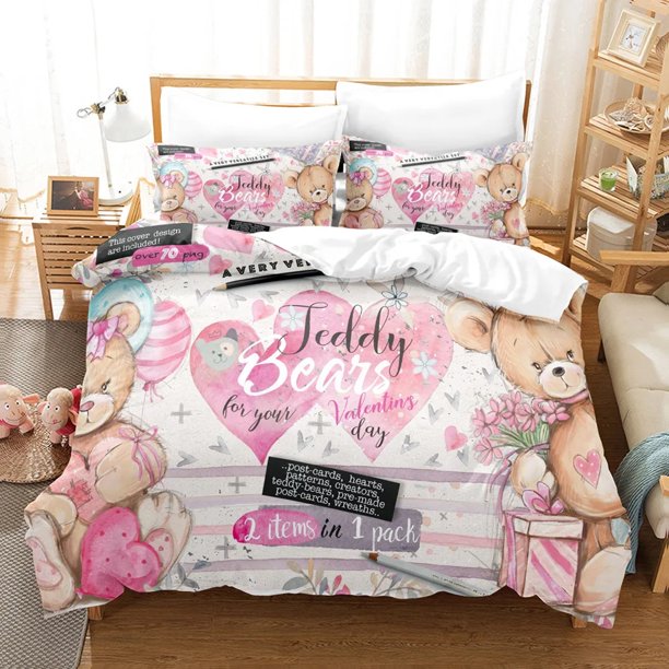 Cartoon Teddy Bear Bedding Set Kids Bedclothes Decoration Home Textile For Adults Design Bedroom Comforter Set Cute Duvet Cover