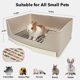 thumbnail image 3 of Caja de arena RUBYHOME con forma de conejo de gran tamaño con cajón, 43 x 30 x 16 cm, color blanco, 3 of 8