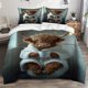 thumbnail image 1 of Scottish Cow Anthropomorphic Creative Pattern Bedding Set Soft and Comfortable Bedding Set, 1 of 5