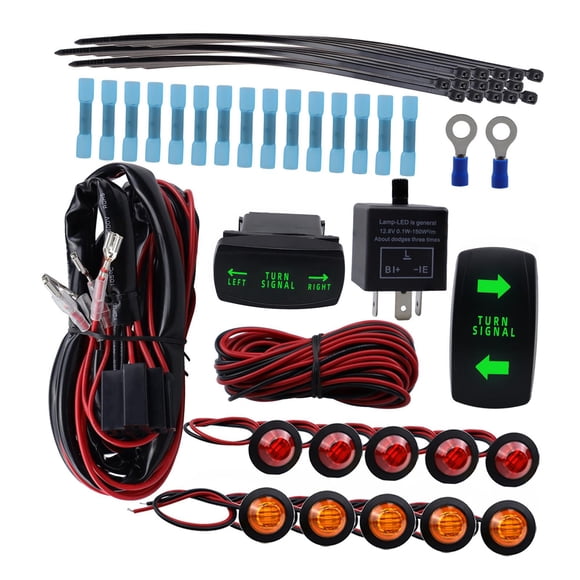 ATV UTV Señales de Giro Street Legal Kit Universal Fácil de Instalar Arnés de Cables de Relé Intermitente para ATV UTV Reemplazo Pieza de Reparación