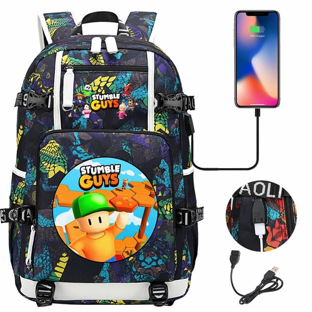 Stumble Guys Backpack USB Charging Computer SchoolBag Business Bag Waterproof Rucksack College Daypack Mochilas