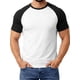 thumbnail image 5 of INSPIRE CHIC Camiseta de Hombre Raglán Manga Corta Cuello Redondo Casual Camisetas de Béisbol L Blanco, 5 of 6