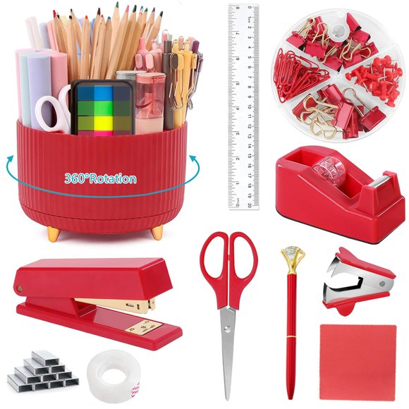 Set de Grapadora suniya 11 piezas – Accesorios de escritorio rosa