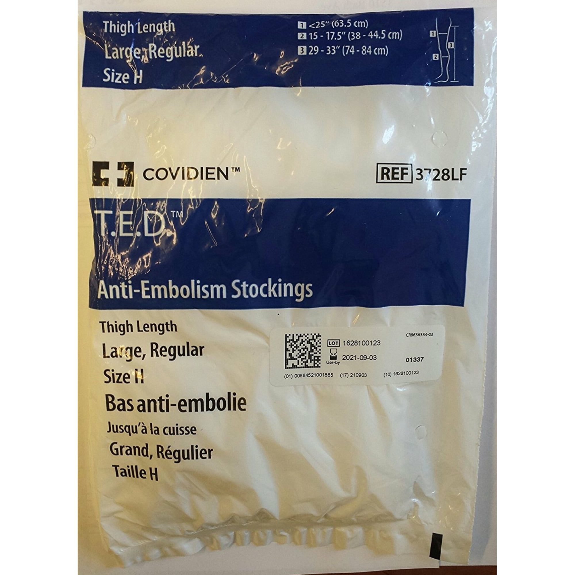 Covid - Medias T.e.d. 3728lf Con Punta Abierta, Talla Grande, Color Blanco