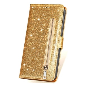 Funda Para Foxdock Elegante Funda Samsung Galaxy S23 Fe Glitter Con Cremallera-Ideal Para El Uso Diario