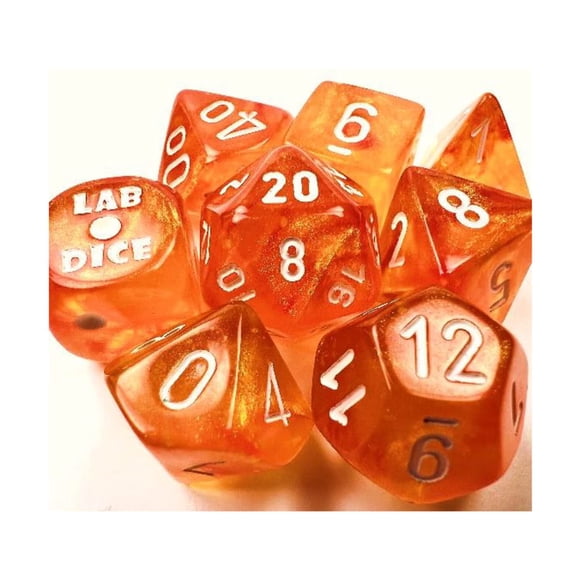 Set de dados Wondertrail Borealis Blood Orange Luminary 16 mm