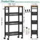 thumbnail image 5 of Carrito de almacenamiento Vivihomety Utility de 4 niveles con ruedas y asa, color negro, 5 of 8