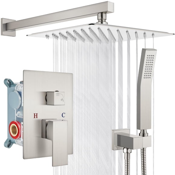 Sistema de ducha gotonovo Rainrain Shower, 30 cm, níquel cepillado