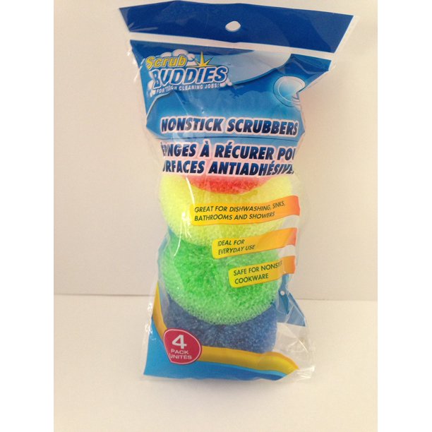 Esponjas Utilitarias Scrub Buddies - Pack de 4, Seguras para Superficies Antiadherentes