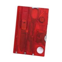 Magideal - Regla De Supervivencia De Bolsillo De Metal Compacta, Multifuncional, Herramientas Para Exteriores Para Acampar Rojo