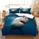thumbnail image 1 of Blue Ocean Sharks Duvet Cover with Pillow Cover Bedding Set Double Bed Bedroom Decor, 1 of 5