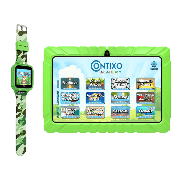 Paquete Tableta y Reloj Inteligente Contixo 7" Verde