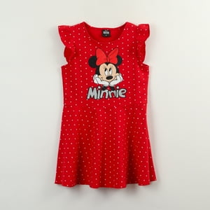 Vestido Niña Rojo Puntos Minnie Disney