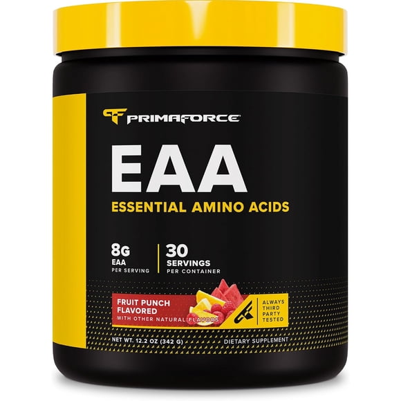 Polvo EAA PrimaForce, 30 Porciones, Fruit Punch, 8 g, Sin Gluten