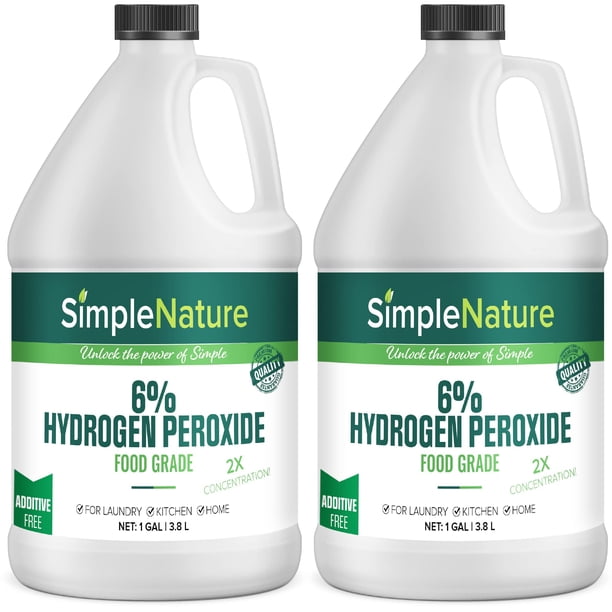 Solución de peróxido de hidrógeno SimpleNature al 6%, apta para uso alimentario, 7,6 L