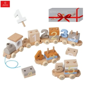 Anikids - Juguete Didáctico Montessori Tren Sensorial Madera Niño Niña Madera