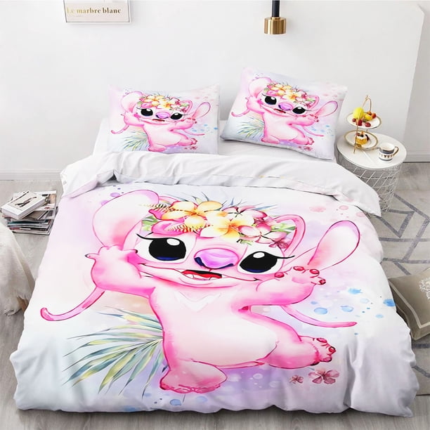 Stitch Duvet Set Bedding King Size Luxury Cover 3-Piece 1 Quilt Children 100% Polyester