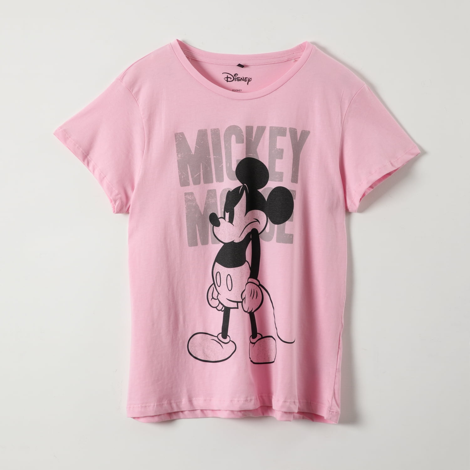 Polera Manga Corta Mujer Ratoncito Enojado Rosado Mickey Disney